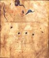 London, BL Harley 647 n.b. – walks to left, front leg raised, holds bow, cape on shoulder