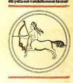 Iconography El Escorial Ms h 115 n.b. – leaps to left, bow drawn, fillet