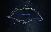 The superposition of traditional star chart and actual stars