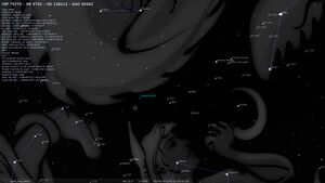 Stellarium map with radiant of Quadrantides