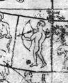 Dresden – winter hemisphere n.b. – man with bow, standing to left