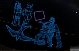 star chart with constellation images