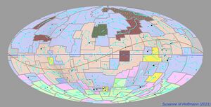 Stellarium map, handcoloured