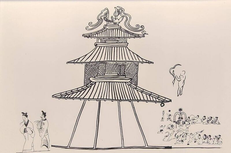 File:Line drawing of the Mural from Tomb No. 1 at Beiyuan, Liaoyang, Liaoning Province (3rd century), exhibited in the Liaoyang Museum.jpg