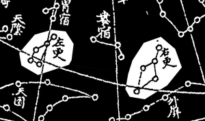 Zuogeng and Yougeng in Yixiang kaocheng star map of 18th century