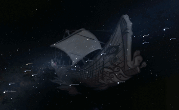 animated GIF for Argo of the transformation of the constellation Argo over the course of the centuries from ancient Greek to modern depictions (map: Stellarium)
