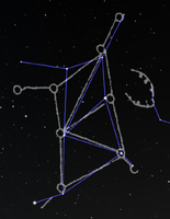 The superposition of traditional star chart and actual stars