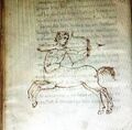 Cambrai, Bibl Mun. Ms 933 (832) n.b. – leaps to left, turns to shoot arrow to right