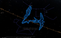 "Swallow" in "Swallow-Fish" in Late Babylonian (e.g. normal star lists described with ribbon), map: Stellarium 2026, drawing: Robert Perdok (LWL Planetarium Münster, Germany) 2016, adoption: SMH for IAU-WGSN 2026